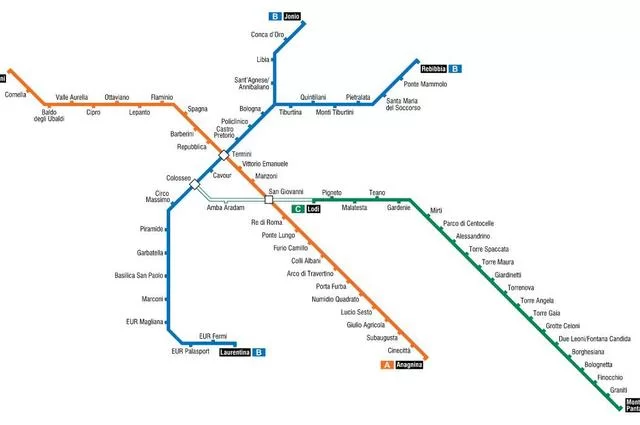 Карта метро Рима Карта метро Рима